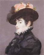 Portrait de Jeanne Martin au Chapeau orne dune Rose